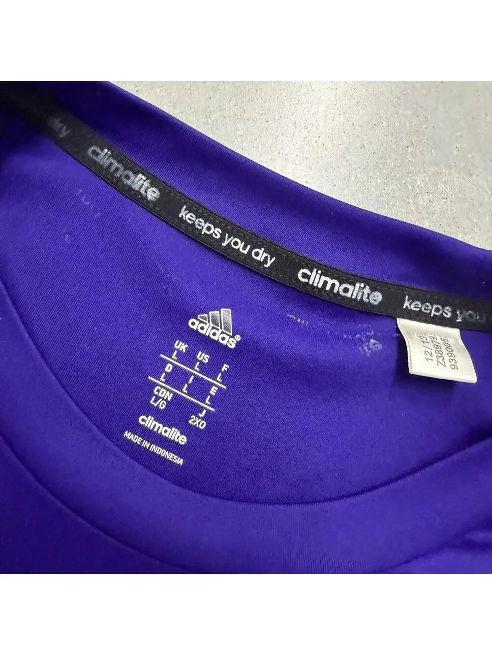 Adidas Climalite Purple Performance Athletic Training T Shirt Mens Large